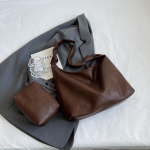 2 tk/komplekt Retromoodne nahast kandekott naistele 2024. aasta Tend Naiste Lihtne Suure mahutavusega &otilde;lakott Suured &uuml;hev&auml;rvilised k&auml;ekotid pruun