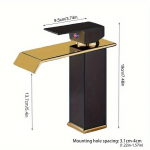 Waterfall Copper Core &uuml;lalpool t&ouml;&ouml;laua kraanikaussi kraanikaussi must kraanikauss kuuma ja k&uuml;lma vannitoa kapp WC &uuml;he auguga segisti