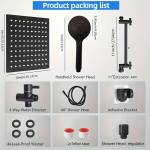 8-tolline du&scaron;iotsik k&otilde;rgsurve vihmadu&scaron;ipea koos 11-tollise reguleeritava pikendusvarre ja 5-seadistusega k&auml;eshoitava du&scaron;iotsikuga must