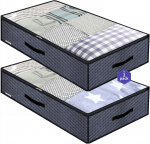 Teki hoiukott Kapp Riided Tolmukindlad Niiskuskindlad Organisaator Kokkupandavad hoiukarbid 100*50*18cm tumehall v&auml;rv