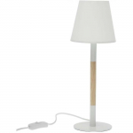 Lamp &agrave; poser en bois Hubane 16 x 40 cm blanc Blanc