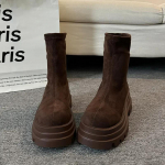 Vintage Talvised Naiste Pahkluusaapad Moodsad Slip-On L&uuml;hikesed Saapad Platvorm Ruudukujulised Kontsad S&uuml;gissaapad Naistele Botas De Mujer 35