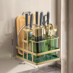 Seinale paigaldatav k&ouml;&ouml;givahend Noarest S&ouml;&ouml;giriistade Korraldaja Lusikas Kahvel S&ouml;&ouml;gipulk Drenaažialusega Laua &auml;ravooluriiul must