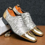 2024 Vabaaja nahast kingad Mehed superstar Brogues formaalsed nahast kingad oxford kuldsed kingad paelad hombres h&otilde;bedased suured suurused 47 6 h&otilde;be