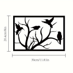 1 tk Metallist seisev lind oksal seinakunst Moodne ja elegantne metallist seinakaunistus Stiilne lisand igale toale, ideaalne kingiidee helehall v&auml;rv