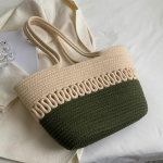 Kudumiskomplektid Kangast Khaki v&auml;rvi rannakott Suure mahutavusega k&auml;sitsi valmistatud &otilde;lgedest kevadsuvise puhkuse kott Naiste kott ostukott 28x9.5x24cm khaki