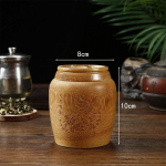 Hiina stiilis nikerdatud teepurk bambusest teihoidik toidu v&uuml;rtside organiseerimiskarp kaanega tihend k&ouml;&ouml;gi hoiupurgid tarvikud