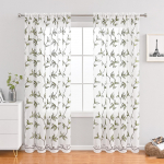 2tk Kardinamarli Kardina viinapuu lehed Tikitud marli aken aken loor laheaken r&otilde;du liivakardin valge l&auml;bipaistev tikitud marli 100*200 2pcs kohv