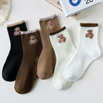 5 paari Kaisukaru sokid Naiste Korea stiilis torusokid Talvised paksud soojad sokid 5 Pair