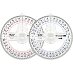 2tk Juhusliku v&auml;rvi 360-kraadine kraadiklaasi pakk Plastikust kraadiklaas Matemaatika kraadiklaasid selge joonlaud one-size valge