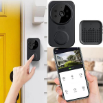 Uksekell Smart Wireless Remote Video Uksekella intelligentne visuaalne juhtmevaba uksekellakaamera &ndash; kodu HD &ouml;&ouml;n&auml;gemine WiFi turvaukse uksekella tugi valge