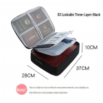 Mitmekihiline suure mahutavusega veekindel dokumentide ja passide hoiukott D3 lockable three-layer