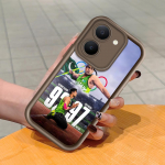 Pehme silikoonist ruudukujulise redeli mustriga telefoni&uuml;mbris, t&auml;ielikult kattev, kaamera p&otilde;rutuskindel kaitse, kummist &uuml;mbris Vivole Vivo Y74S valge