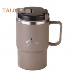 Roostevabast terasest kohvikruus, isoleeritud veetass teeeraldusk&otilde;rgede kaane ja kokkupandava lusikaga BPA-vaba reisikruus must