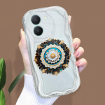 Armas koomiksimustriga kreemjas tekstuuriga korpus, lainelise servaga pehme silikoonkaanega telefoni&uuml;mbris Vivo jaoks Vivo X50 Lite must