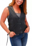 100% Vest Must Naiste Vest Mantel L&auml;&auml;ne Lambanaha Nahk Klassikaline N&ouml;&ouml;p 3XL must