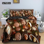 &Scaron;okolaadist Voodipesukomplekt Magustoit Kompvek Tekikott T&auml;iskomplekt Magus Toit T&uuml;drukutele &Uuml;hekohaline Queen King 2/3 osa Pol&uuml;ester Tepitud Kate EU single(135x200cm)