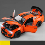Uus suur 1:18 Ford Mustang GT500 Miniature Alloy Die-cast Metal Sedan Model Desk Desktop Collection Decoration Trend Ornaments Children's Toys oranž