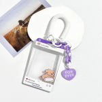 Armas Kpop fotokaardi &uuml;mbris Stiilne armas multikas looma ID bussikaardihoidja ripatsiga Kawaii peres&otilde;bra fotokaardihoidjaga