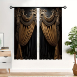 2-pakk Euroopa elegantsust - 3D digitaalselt tr&uuml;kitud torutaskuga kardinad, valgust filtreerivad elutoa ja magamistoa jaoks, vastupidav kodu kaunistus W50H130(CM)x2pcs&HOOK