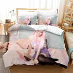3D Print Belle Delphine voodipesukomplekt Tekikate Voodikomplekt Tekkkate Padjap&uuml;&uuml;r Lohjatav kuninganna Queen Size poiste voodipesukomplekt t&auml;iskasvanutele 70x133cm 2pcs