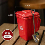 Loovuse kruus Naljakas pr&uuml;gikasti tass 400ml Kohvikruus Globaalne kollektsioon Keraamiline piimakruus kaane ja lusikaga Lauakaunistus 400ml