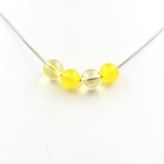 Pierres et Min&eacute;raux. Collier perles Agate jaune + Citrine 8 mm Chaine en acier inoxydable.