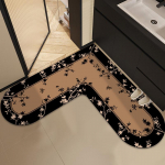 Vanaaegne L-kujuline s&uuml;damega nurgavannimatt: Vett absorbeeriv, libisemiskindel, esmaklassilised materjalid 100x100cm [Upgraded Thickened Diatom Mud]