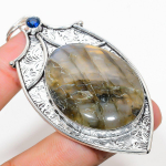 Labradorite, Blue Topaz 925 Sterling Silver Jewelry Pendant 3.19 d3j07