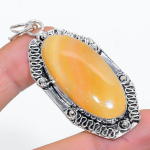 Yellow Septarian Handmade 925 Sterling Silver Gift Jewelry Pendant 2.56 g1h35