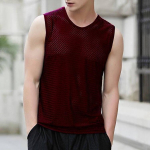 Suured, hingavad varrukateta topid, suvised kiirelt kuivavad sportlikud fitness-meeste vestid, v&auml;rvilised singlid 5XL