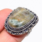Sunstone Handmade 925 Sterling Silver Jewelry Ring Size 7 o2f65
