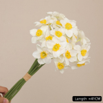 6 tk/kimp Kunstlik v&otilde;ltslillede kimp Karjastiilis nartsiss nartsiss Kunstlik v&otilde;lts taim Fotograafia Rekvisiidid Kodukaunistused valge