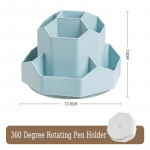 360&deg; p&ouml;&ouml;ratav pliiatsihoidja suure mahutavusega lauapliiatsi hoiukarp 9-ruudustikuline kirjatarvete organiseerija kool valge