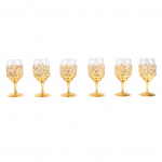 6 TK Komplekt Vintage Veiniklaaside Komplekt Lilledega Reljeefne Muster L&auml;bipaistev Klaas Veinipokaalid