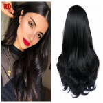 Pikad s&uuml;nteetilised parukad Roheline laineline keskmise osaga parukas naistele Igap&auml;evane/Peo/Cosplay Kuumakindel Looduslik Liimita Valejuuksed 22inches