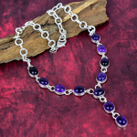 T&scaron;aroiidist kaelakee v&auml;&auml;riskividega ehted, 925 h&otilde;bedast kaelakee, k&auml;sit&ouml;&ouml;na valminud ehted s&uuml;nnikiviga kaelakee Adjustable With 18 Inches