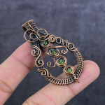 Peridot Handmade Copper Wire Wrap Jewelry Pendant 2.36 n2a18