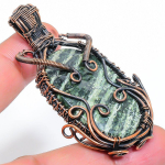 Green Swiss Opal Handmade Copper Wire Wrap Jewelry Pendant 2.44 d3b10