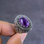 Sage Amethyst Handmade 925 Sterling Silver Ring Size 11 Gift For Her h6o14