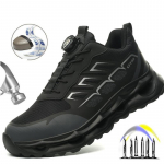 Rotary Buckle Work Sneakers Protective Shoes Puncture-Proof Anti-smash Steel Toe Shoes Men Indestructible Shoes Non slip boots 40