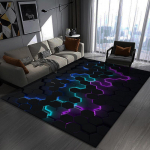 3D Vaip Elutuba Mustust H&uuml;lgav Lihtne Hooldada Libisemiskindel Magamistoa Voodi&auml;&auml;rne Vaip E-spordi Ruumi Dekoratsioonivaip 160 * 230cm