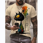 Uus Suvine Meeste Moe T-s&auml;rk Personality Wolf Printed Meeste T-s&auml;rk Top XS kollane