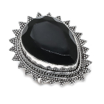 Black Spinel Gemstone Handmade 925 Sterling Silver Jewelry Ring Size 8.5 y9u46