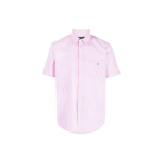 Polo Ralph Lauren SS23 Logoga tikitud triibuline l&uuml;hikeste varrukatega s&auml;rk Meeste s&auml;rgid Roosa 710906574-001 M