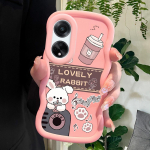 V&auml;rvitud muster Big Wave Edge pehme silikoon materjal Macaron telefoni &uuml;mbris p&otilde;rutuskindel kaitsev kummist &uuml;mbris OPPO Reno Realme jaoks OPPO A77S roosa