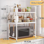 T&ouml;&ouml;pinnale paigaldatav mitmekihiline k&ouml;&ouml;giriiul mikrolaineahju ja ahju hoiustamiseks White 2-layer Rack