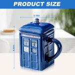 Doctor Who TARDIS kruus | Keraamiline kohvitass kaanega | Kohvitassid kaanega, mahutavad 21 untsi teie lemmikkohvi, teed 401-500ml