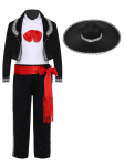 Laste Traditsiooniline Mariači Kost&uuml;&uuml;m 5-osaline Komplekt, Sisaldab Vesti, P&uuml;kse, Jakki, V&ouml;&ouml;d ja K&uuml;barat Halloweeni Mehhiko Cosplay Etenduse jaoks 3-4 Years must