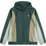Li Ning Spordielustiili Seeria Vabaaja Minimalistlik V&auml;rviplokk Kapuutsiga T&otilde;mblukuga Jakk Meeste Jakk Roheline AFDU667-2 XL